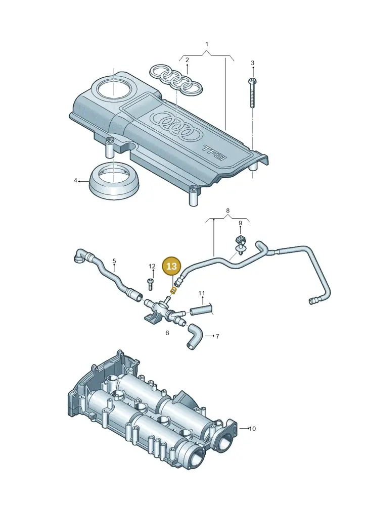 03C103638D — Audi A1 Sportback (2010-2015) diagram 646103290, position 13