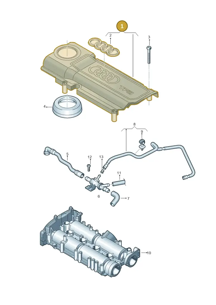 03C103925BG — Audi A1 Sportback (2010-2015) diagram 646103290, position 1