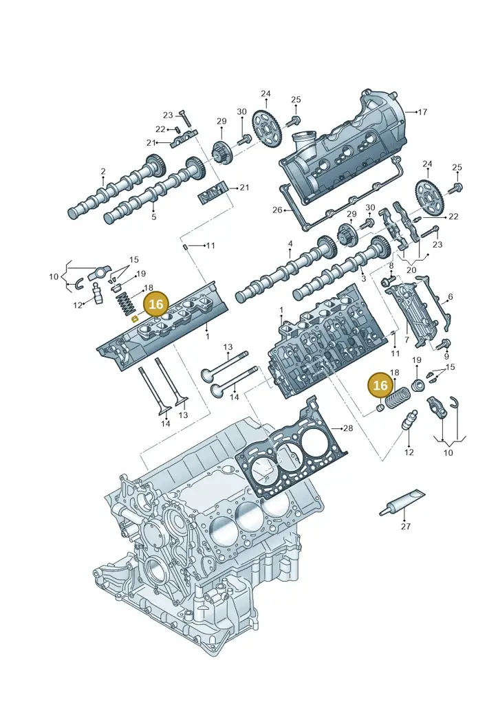 03C109675B — Audi Q7 qu. 3.0 TDI (2015-2019) diagram 738109500, position 16