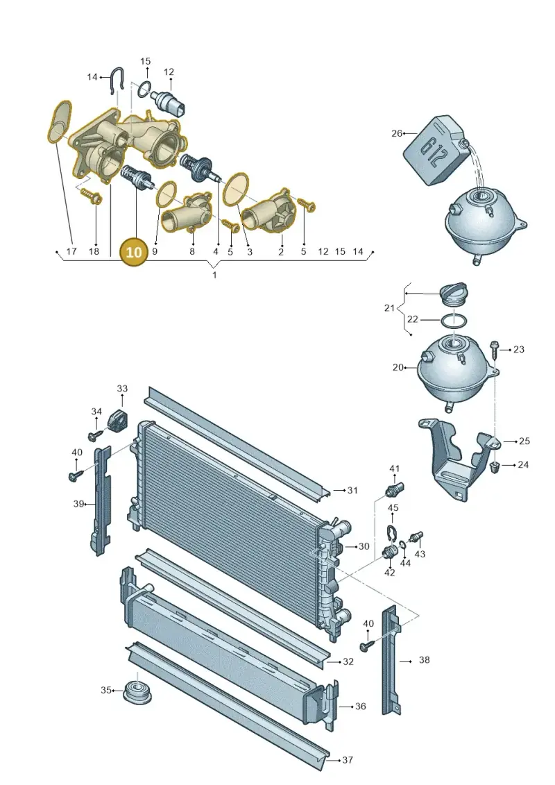 03C121110P — Audi A1 Sportback (2010-2015) diagram 708121710, position 10