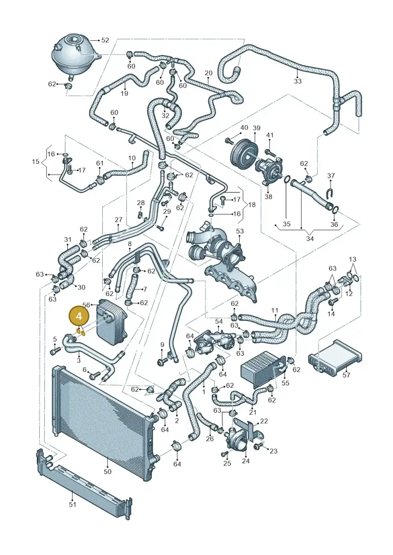 03C121437 — Audi A1 Sportback (2010-2015) diagram 708121150, position 4