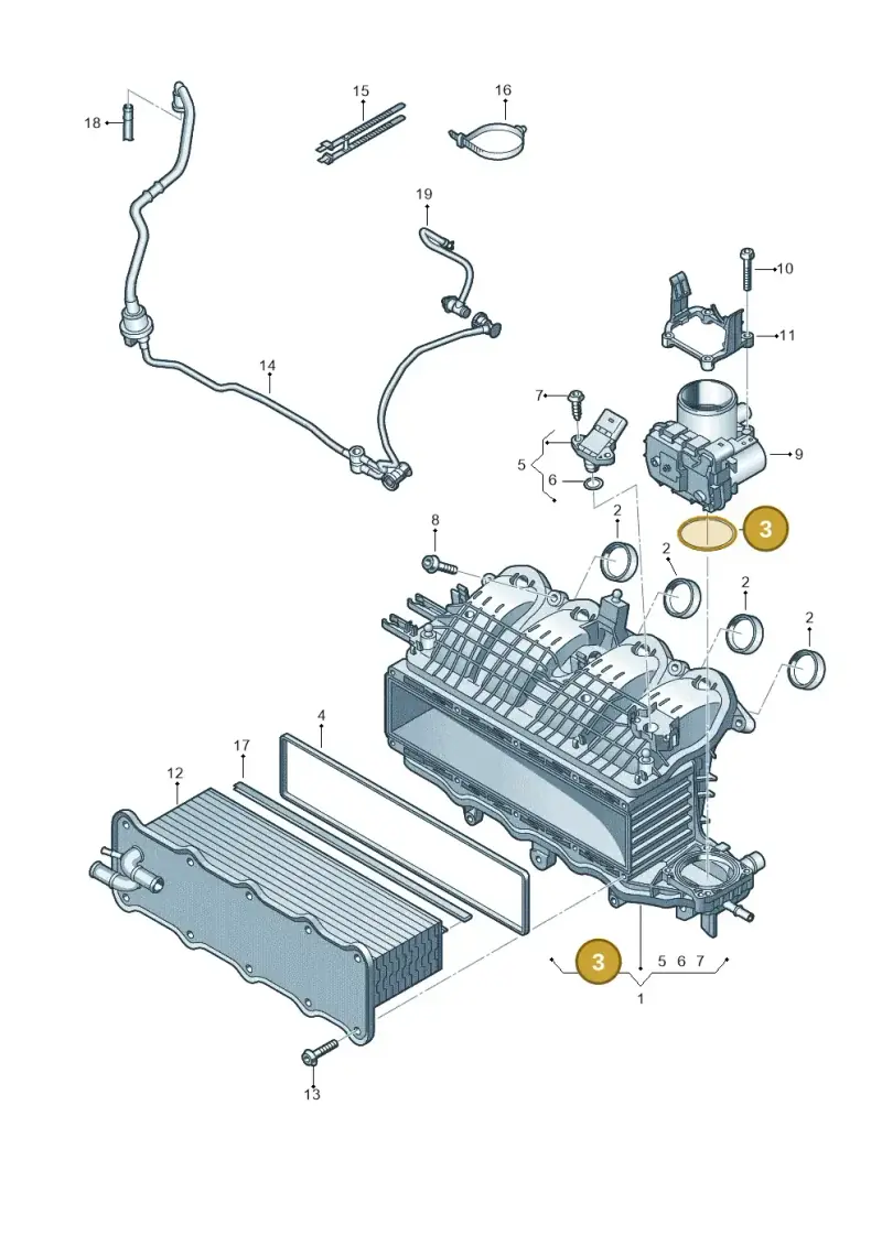 03C133073A — Audi A3 Sportback (2019-2021) diagram 747133350, position 3