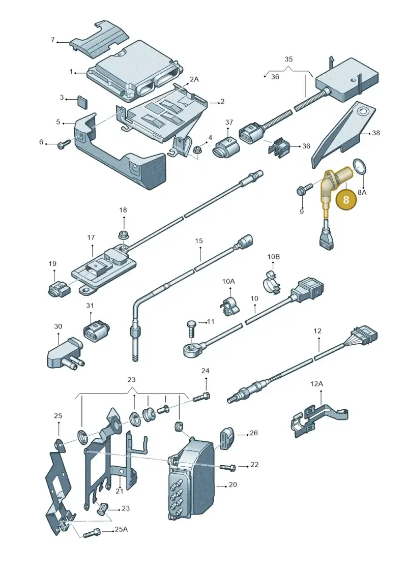 03C957147 — Audi A3/S3/quattro (2005-2007) diagram 412906000, position 8