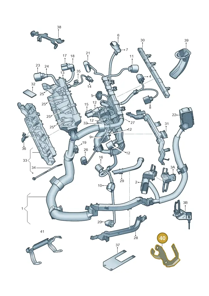 03C971502H — Audi A1 Sportback (2010-2015) diagram 708971700, position 40