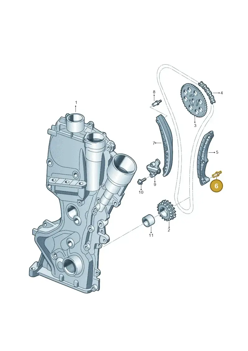 03E109511 — Audi A1 Sportback (2010-2015) diagram 253109550, position 6
