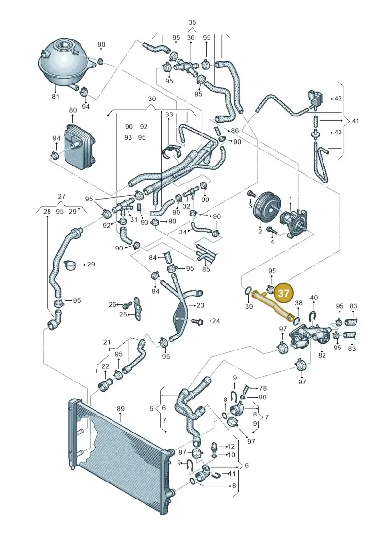 03F121065A — Audi A3 Sportback (2008-2013) diagram 649121100, position 37