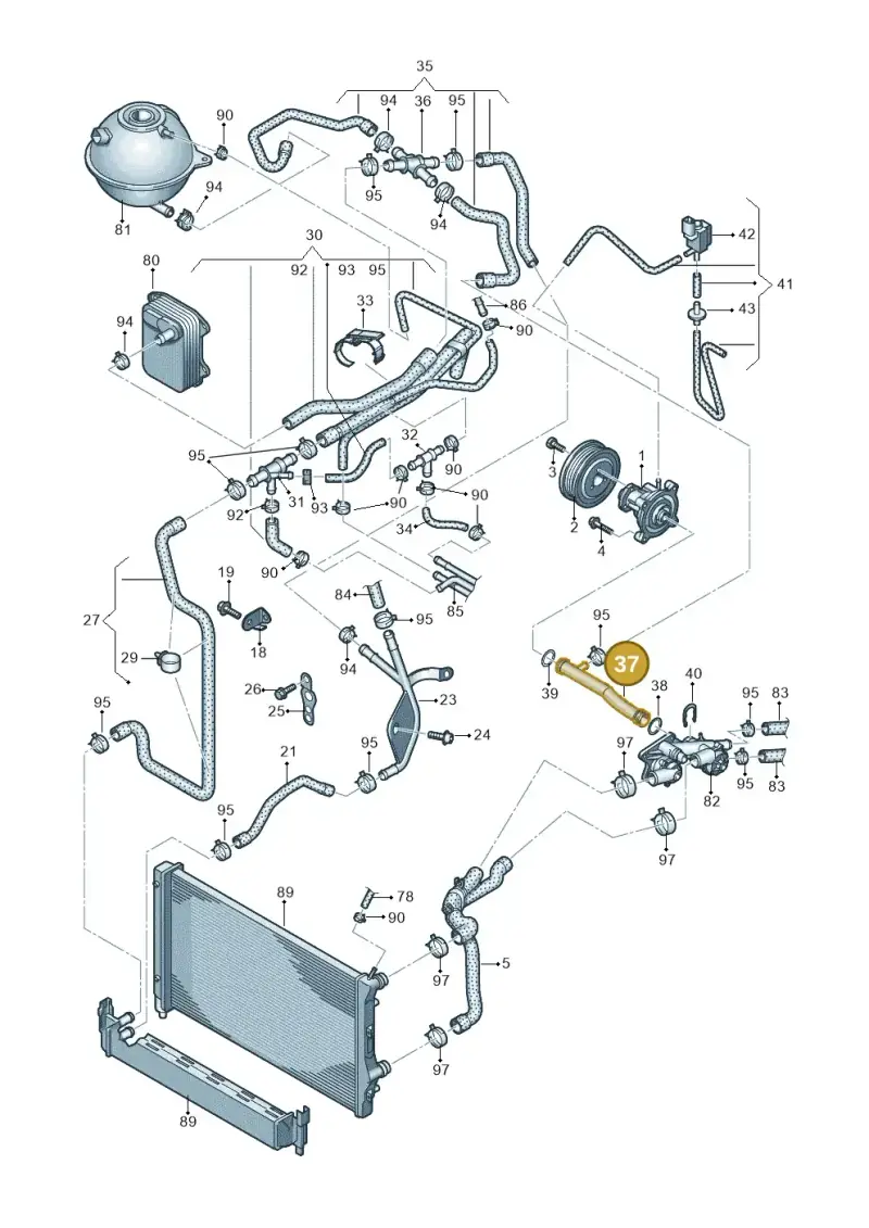 03F121065A — Audi A1 Sportback (2010-2015) diagram 672121160, position 37