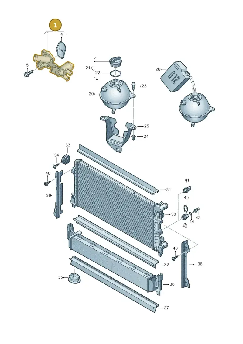 03F121111A — Audi A1 Sportback (2010-2015) diagram 708121700, position 1