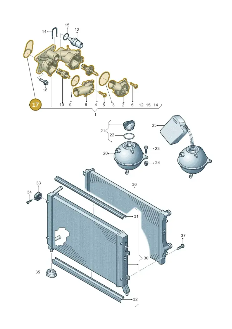 03F121119 — Audi A3 Sportback (2008-2013) diagram 625121800, position 17