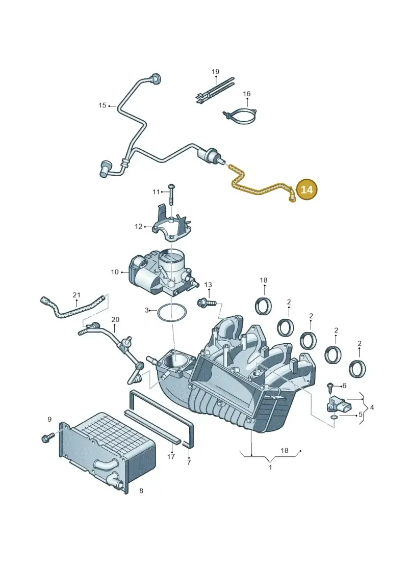 03F133514F — Audi A1 Sportback (2010-2015) diagram 672133300, position 14