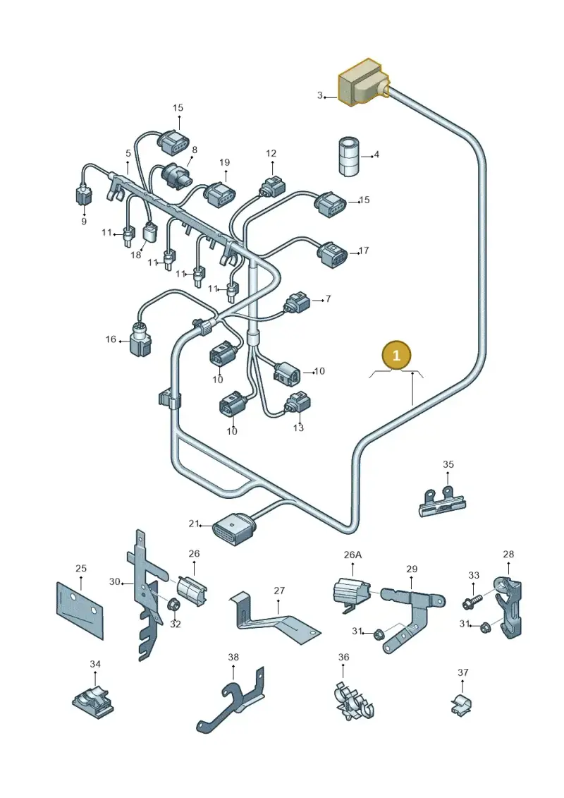 03F972619B — Audi A3 Sportback (2008-2013) diagram 646971020, position 1