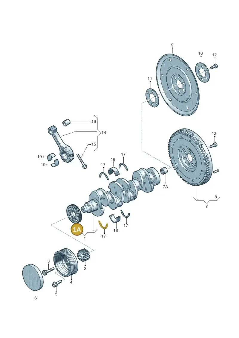 03G105212D — Audi Q3 2.0 TDI (2014-2019) diagram 634105300, position 1A
