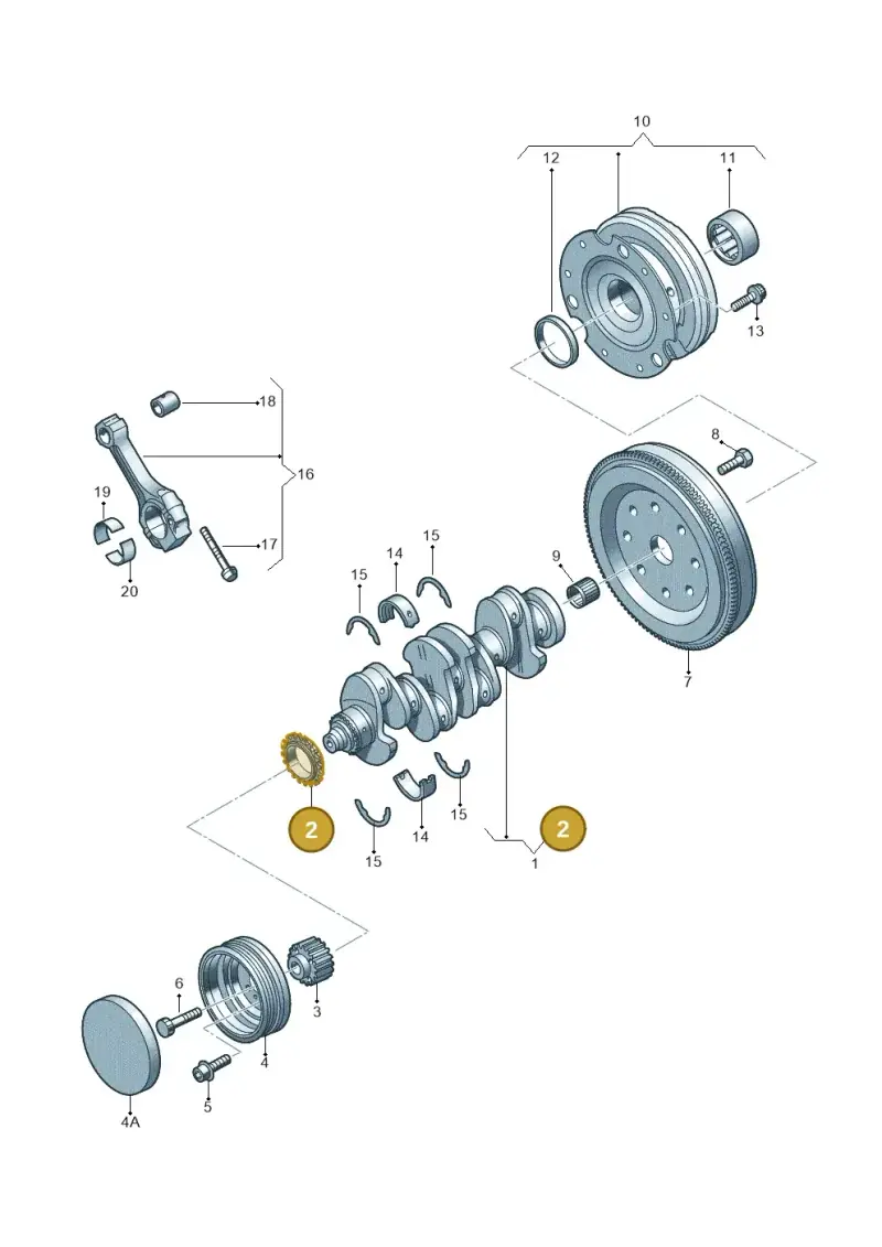 03G105212D — Audi Q5 qu. 2.0 TDI (2012-2017) diagram 636105500, position 2