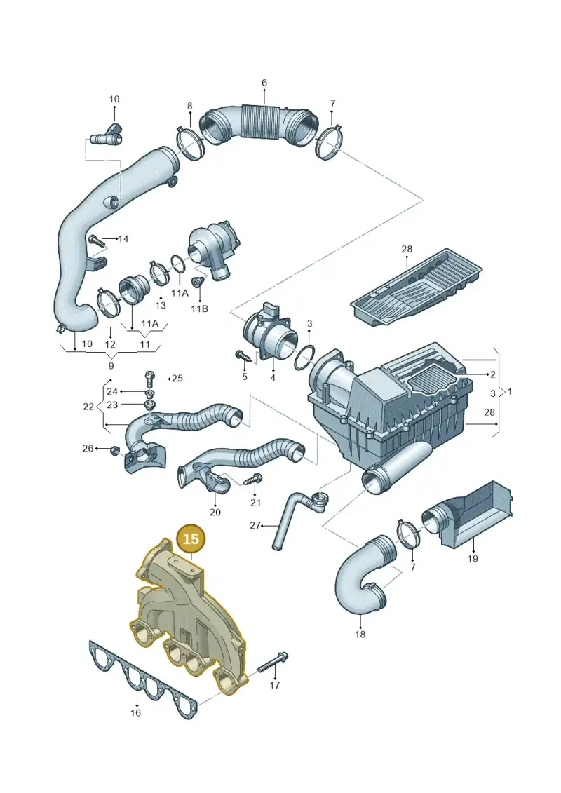 03G129713C — Audi A3 Sportback (2008-2013) diagram 460129300, position 15