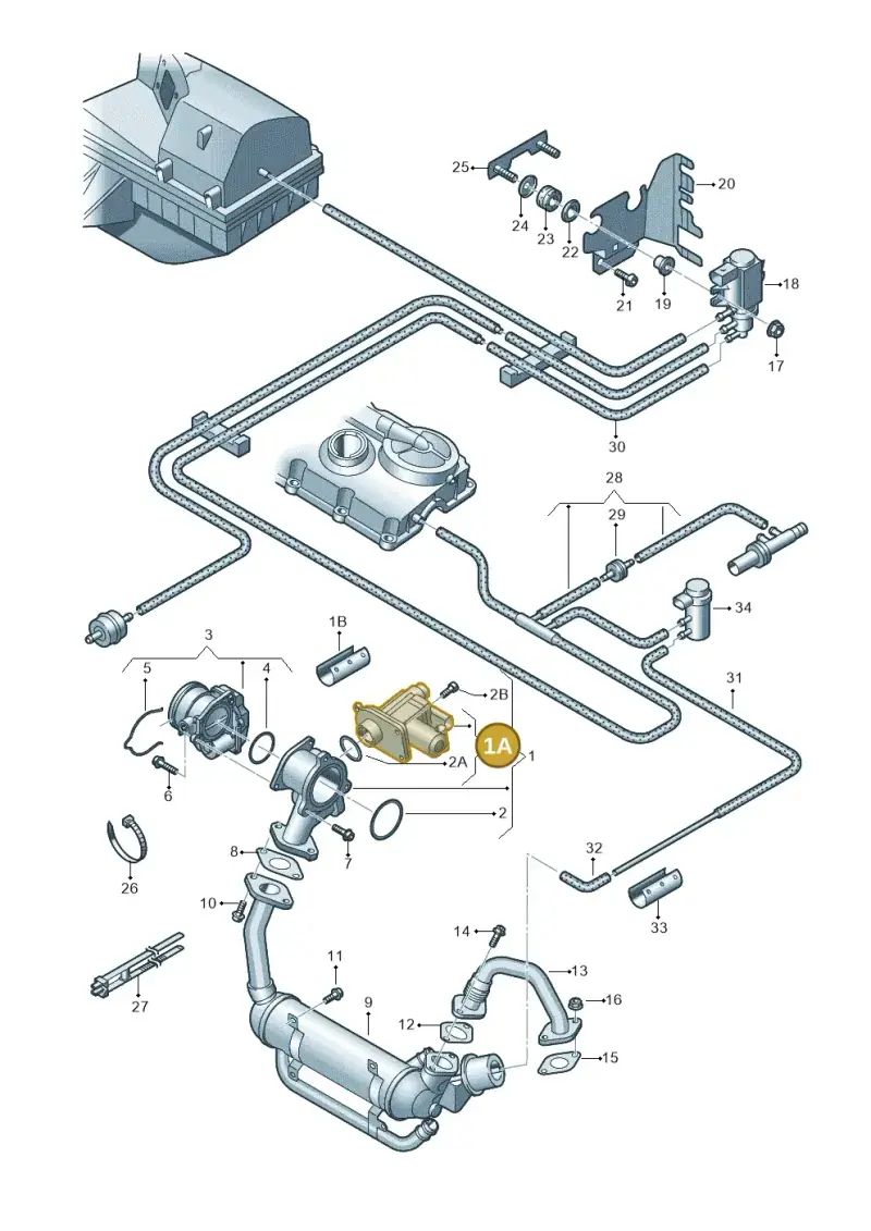 03G131502B — Audi A3 Sportback (2008-2013) diagram 420131700, position 1A