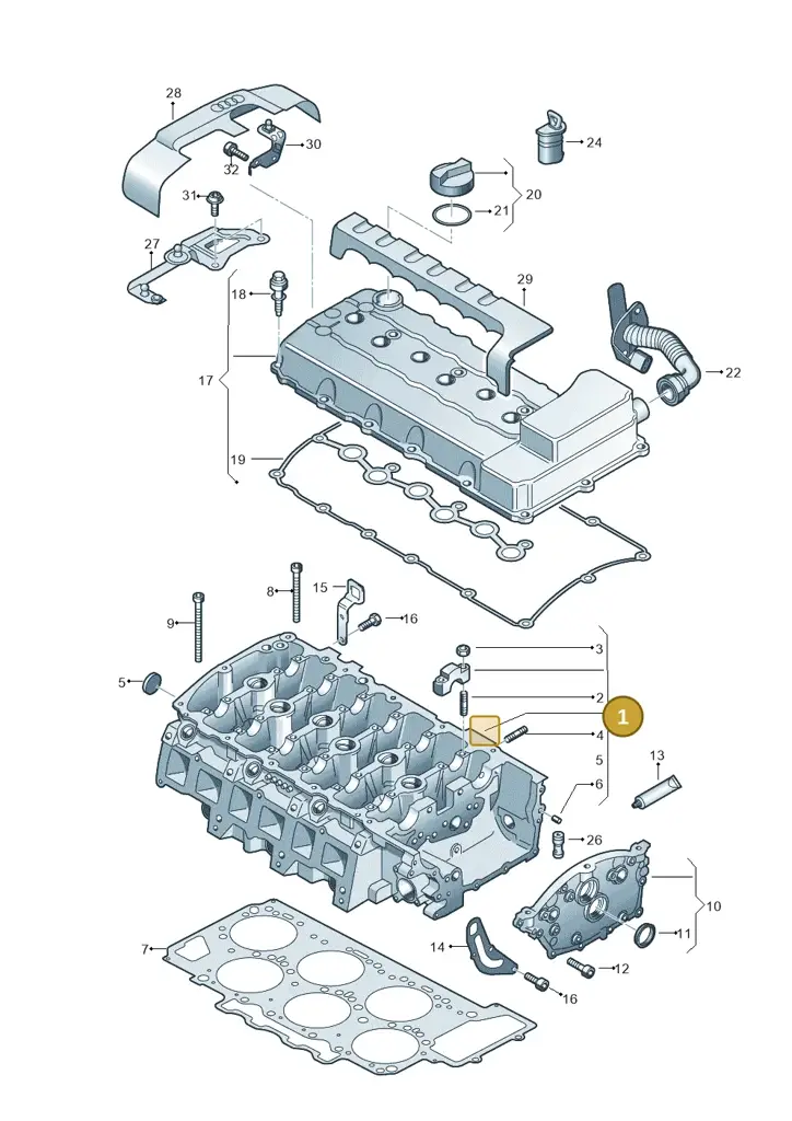 03H103063J — Audi Q7 qu. 3.0 TDI (2009-2015) diagram 675103200, position 1