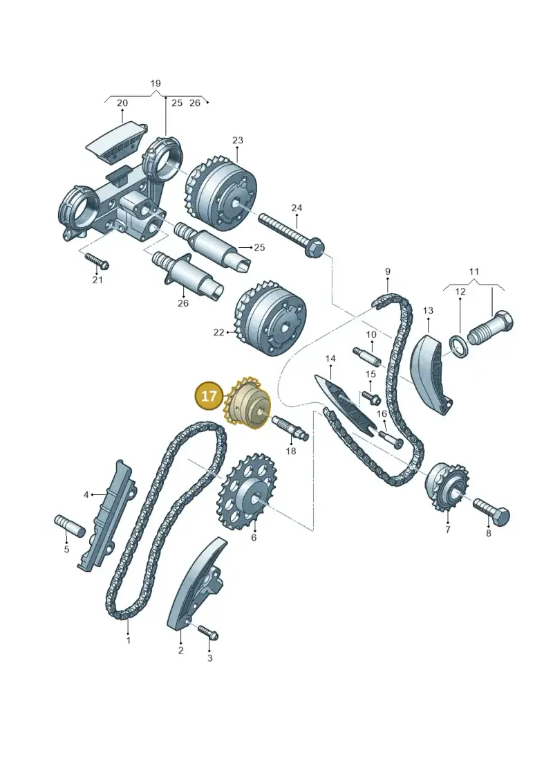 03H109570E — Audi Q7 qu. 3.0 TDI (2009-2015) diagram 460109900, position 17