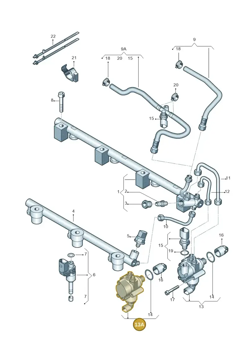 03H127025C — Audi Q7                07> (2006-) diagram 493133440, position 13A