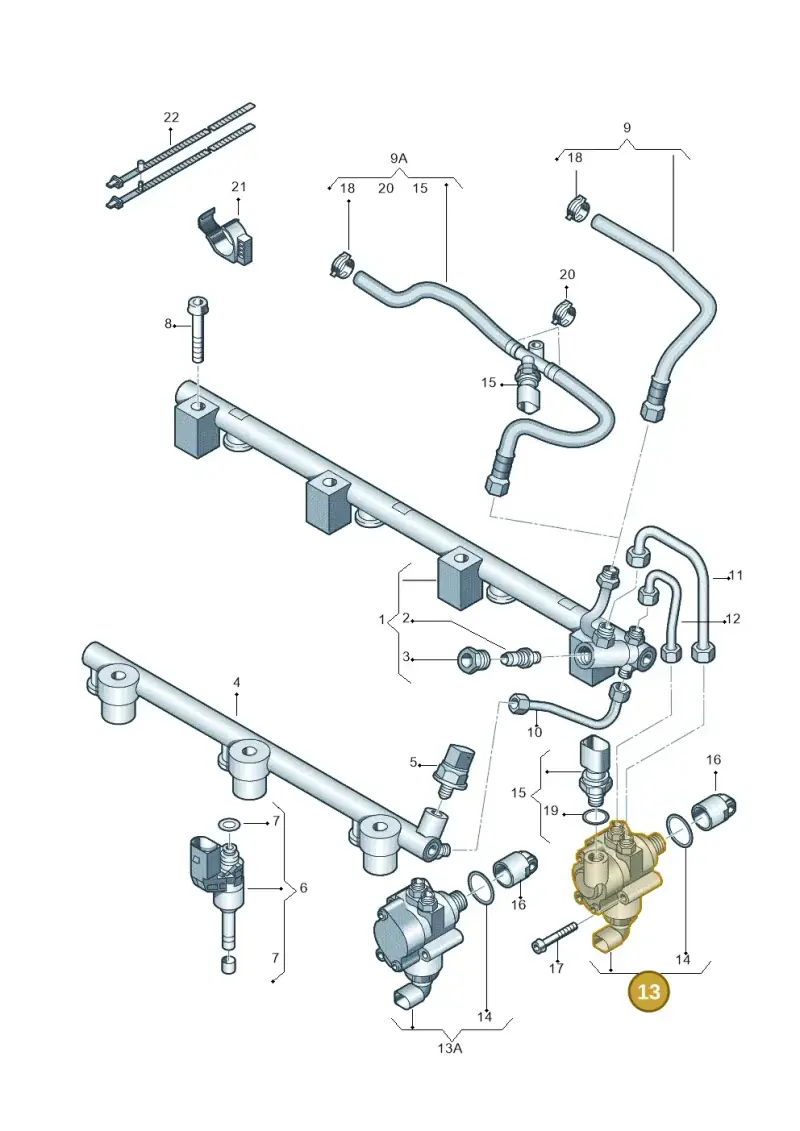 03H127025 — Audi Q7                07> (2006-) diagram 493133440, position 13