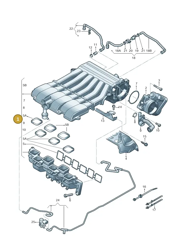 03H133201AD — Audi Q7 qu. 3.0 TDI (2009-2015) diagram 675133420, position 1