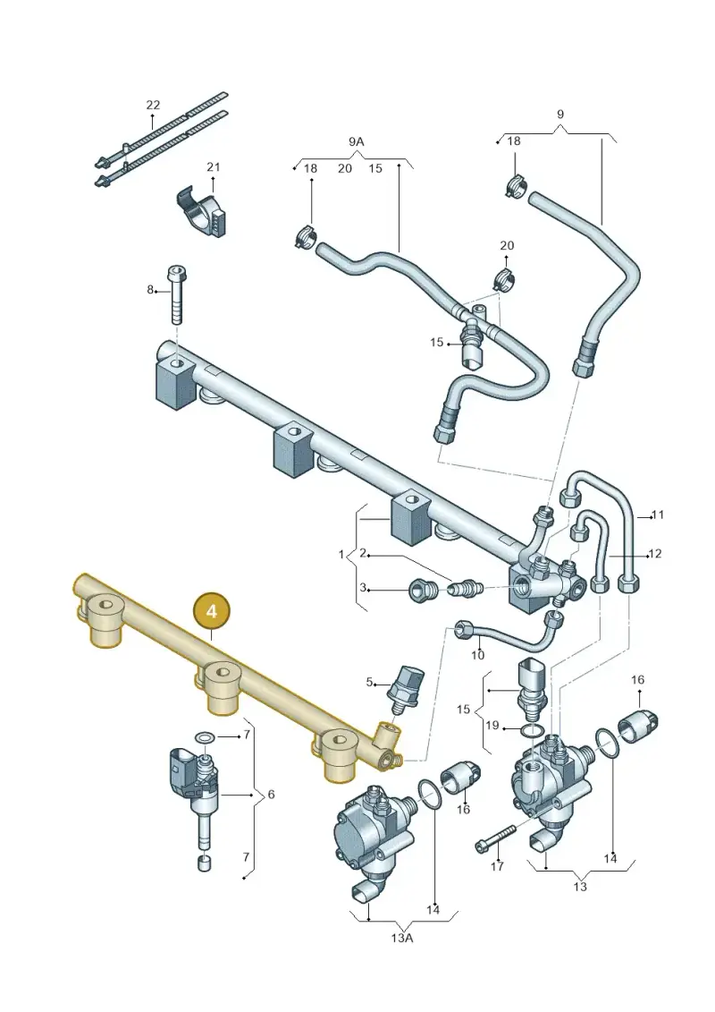 03H133317B — Audi Q7 qu. 3.0 TDI (2009-2015) diagram 493133440, position 4
