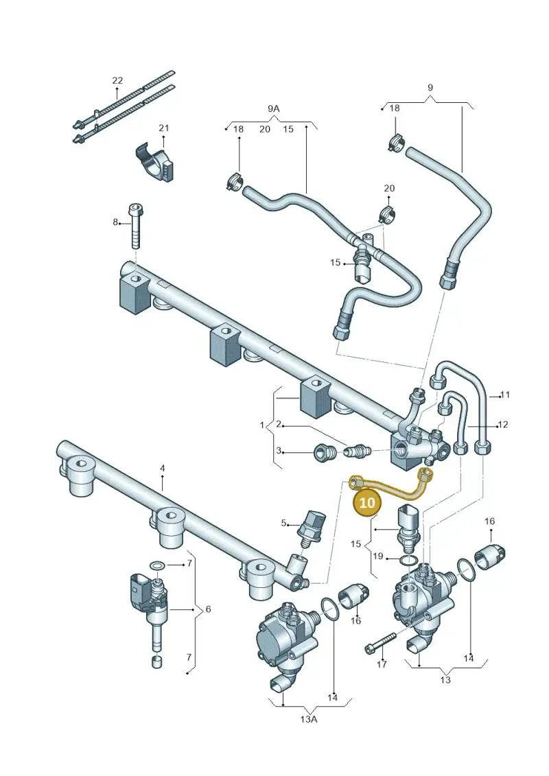 03H133321A — Audi Q7 qu. 3.0 TDI (2009-2015) diagram 493133440, position 10