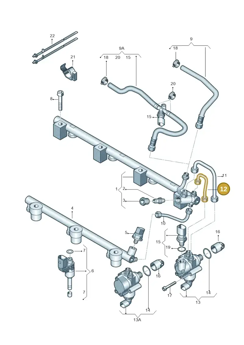 03H133321 — Audi Q7 qu. 3.0 TDI (2009-2015) diagram 493133440, position 12