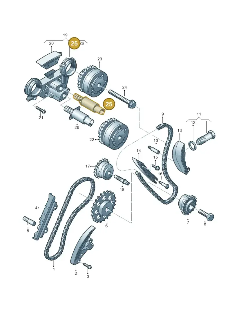 03H906455 — Audi Q7 qu. 3.0 TDI (2009-2015) diagram 460109900, position 25