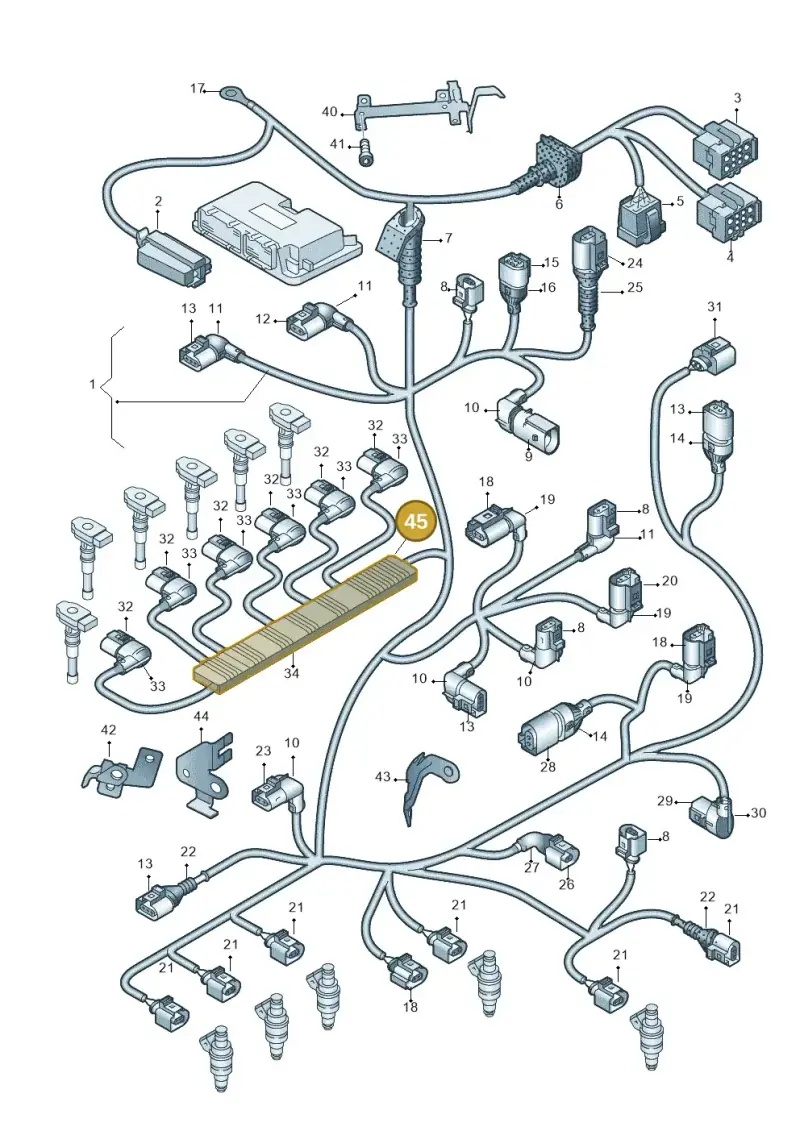 03H971839C — Audi Q7 qu. 3.0 TDI (2009-2015) diagram 493971300, position 45