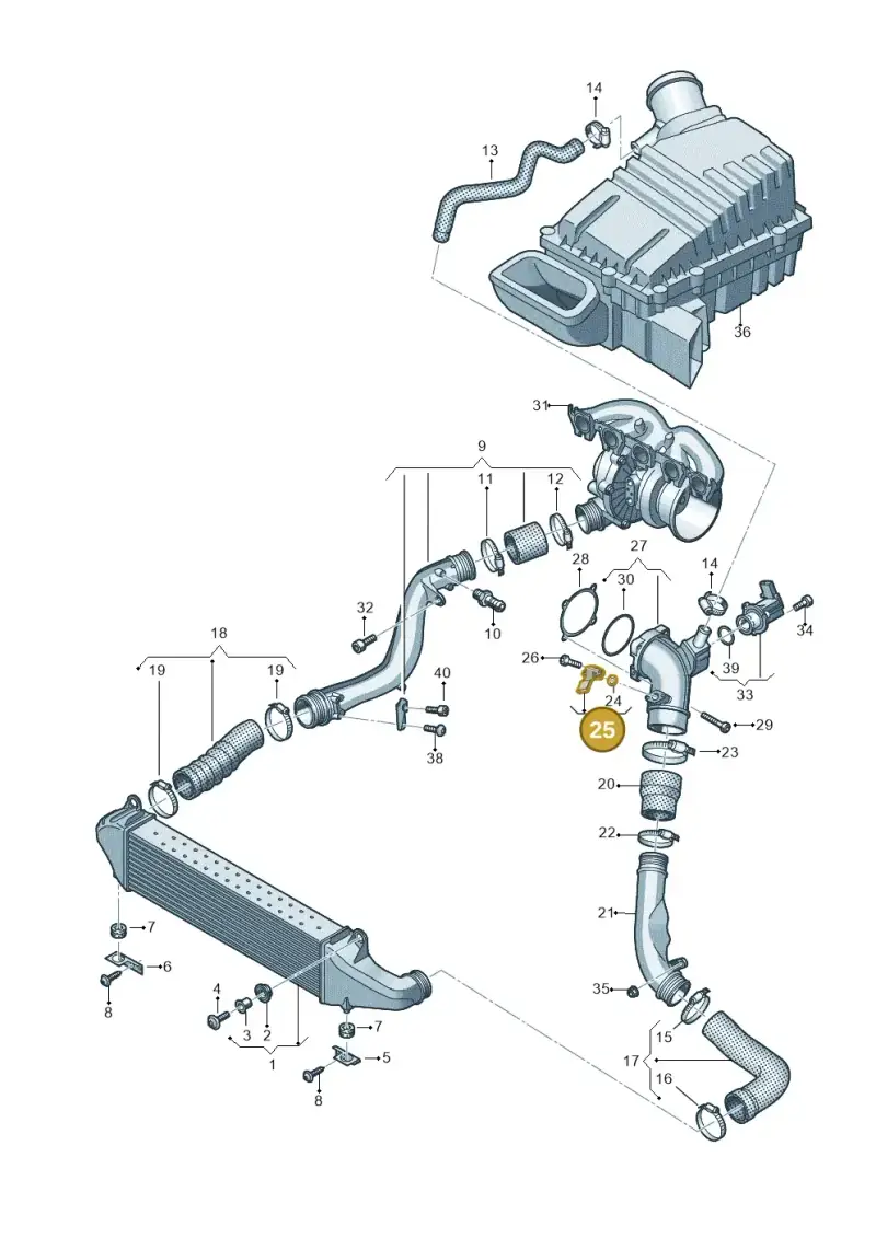 03K906051 — Audi A3 Sportback (2019-2021) diagram 596145610, position 25