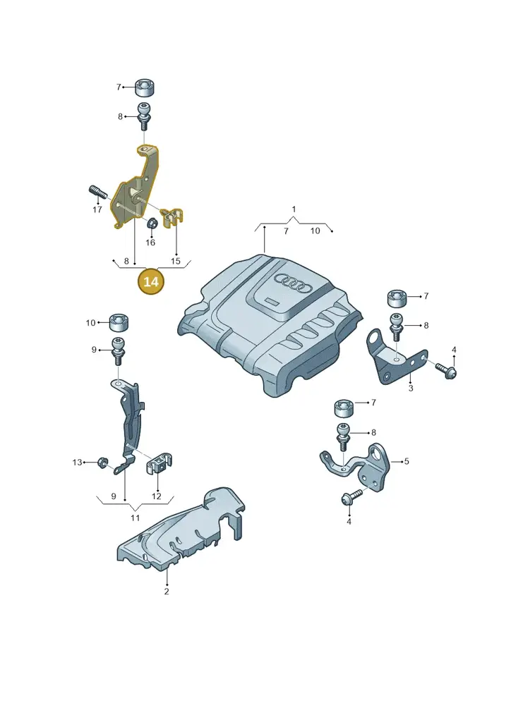03L103357E — Audi Q5 qu. 2.0 TDI (2012-2017) diagram 636103600, position 14