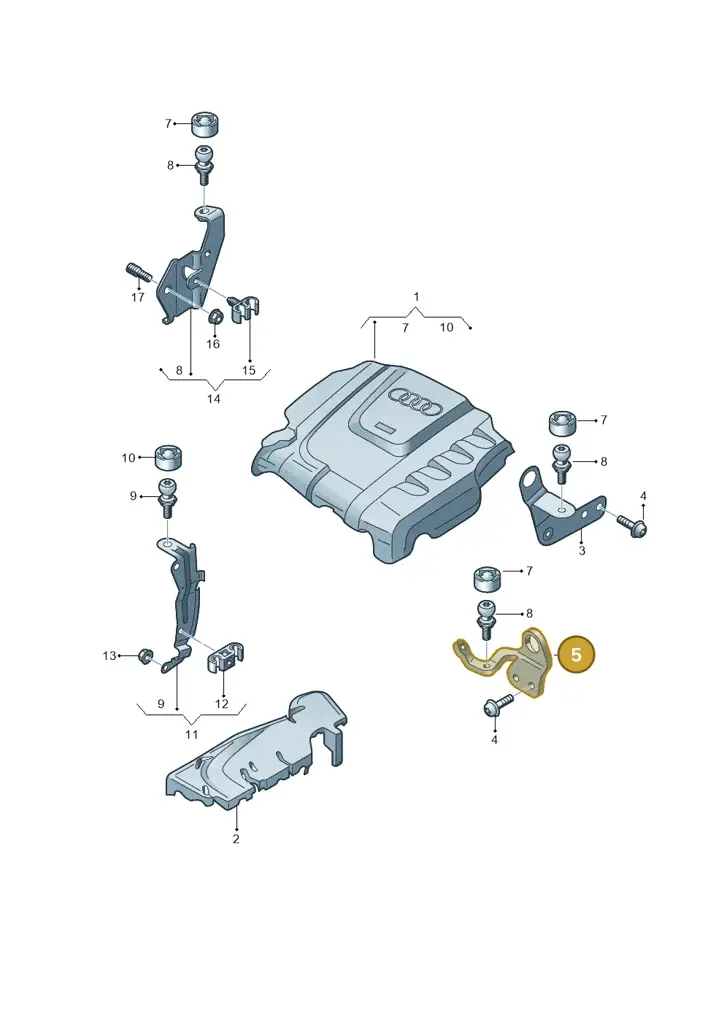 03L103390F — Audi Q5 qu. 2.0 TDI (2012-2017) diagram 636103600, position 5