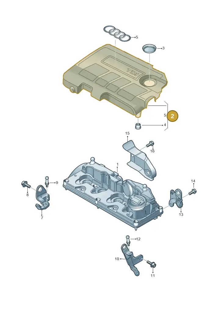 03L103925AJ — Audi A1 Sportback (2010-2015) diagram 708103850, position 2