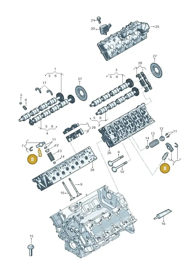 03L109521 — Audi Q8 Quattro 3,0 (2018-) diagram 429109053, position 8