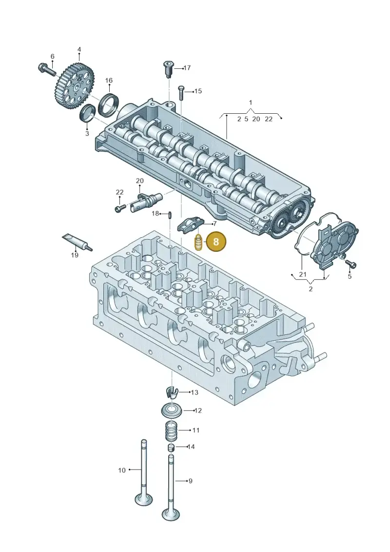03L109521 — Audi A3 Sportback (2012-2016) diagram 745109500, position 8