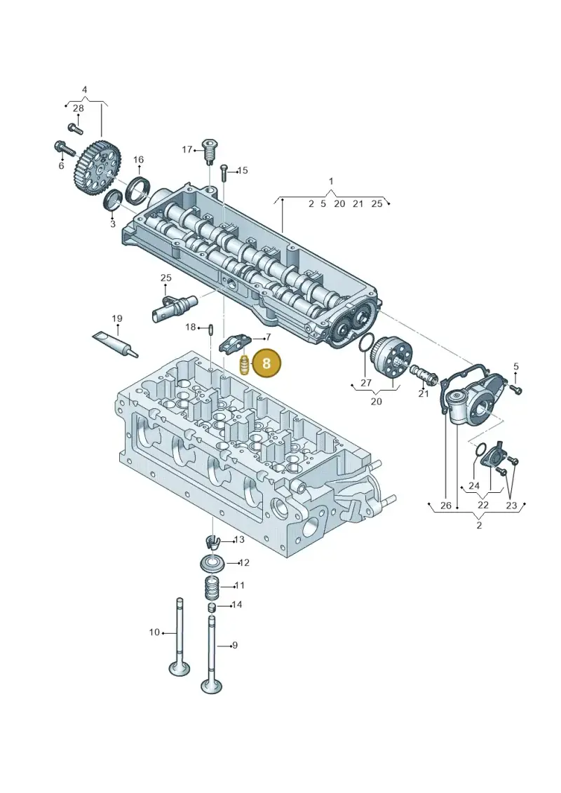 03L109521 — Audi A3 Cab. 1.4 (2013-2016) diagram 745109550, position 8