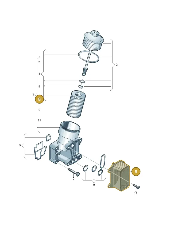 03L117021D — Audi A6 2.0 tdi (2010-2015) diagram 649115550, position 8