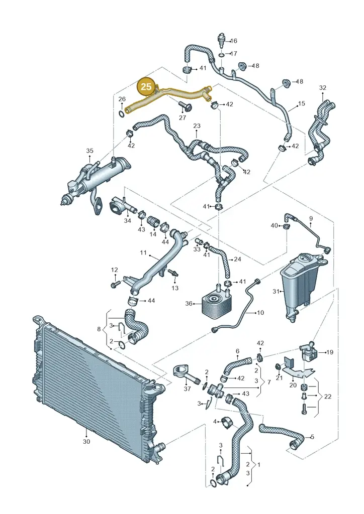 03L121065 — Audi A4 Av. Allroad (2008-2016) diagram 636121400, position 25