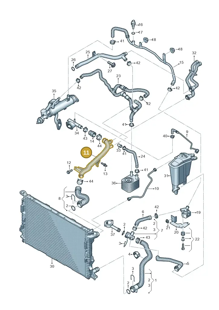 03L121071 — Audi A4 Av. Allroad (2008-2016) diagram 636121400, position 11