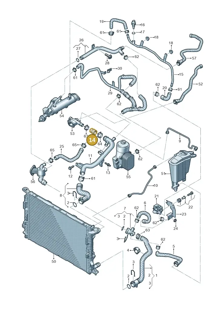 03L121101 — Audi Q5 qu. 2.0 TDI (2012-2017) diagram 647121220, position 14