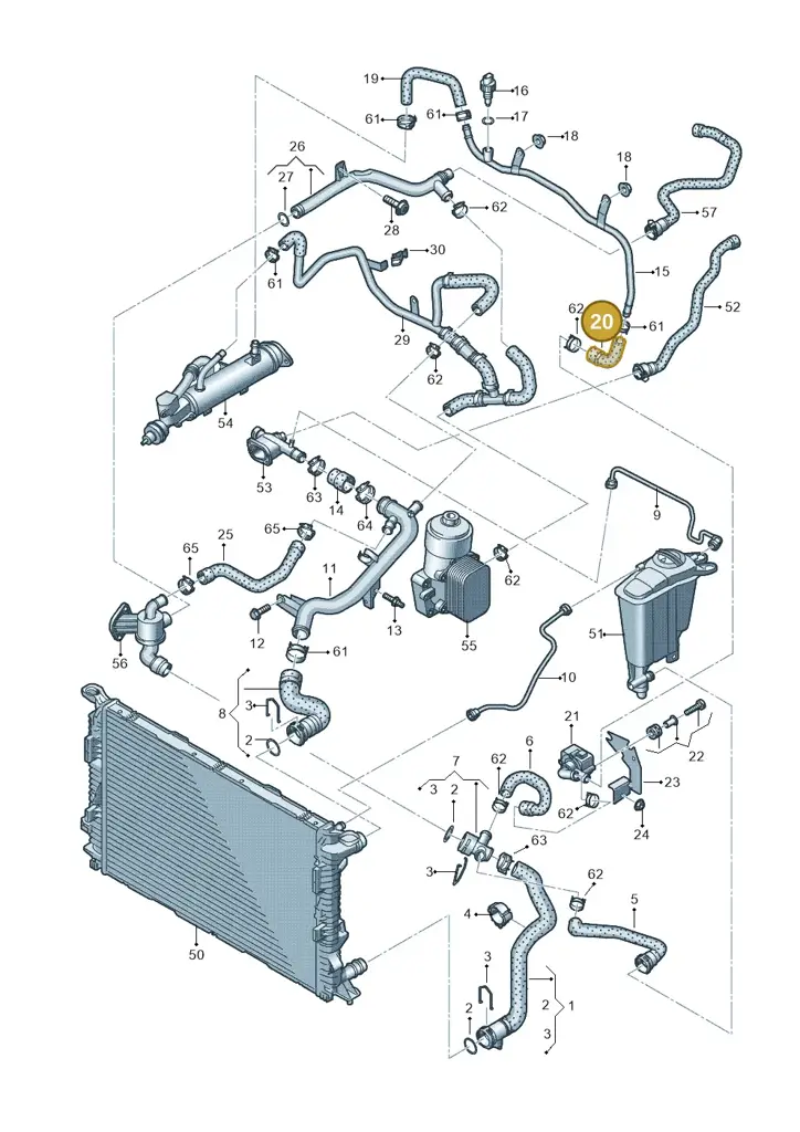 03L121157AK — Audi Q5 qu. 2.0 TDI (2012-2017) diagram 647121220, position 20
