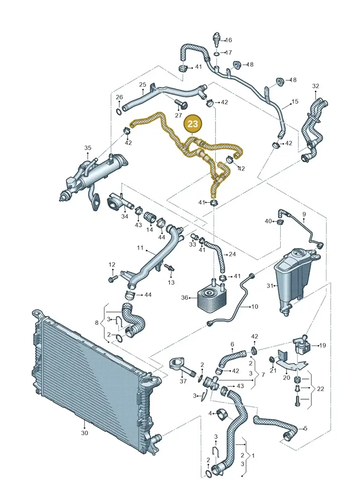 03L121157E — Audi A4 Av. Allroad (2008-2016) diagram 636121400, position 23
