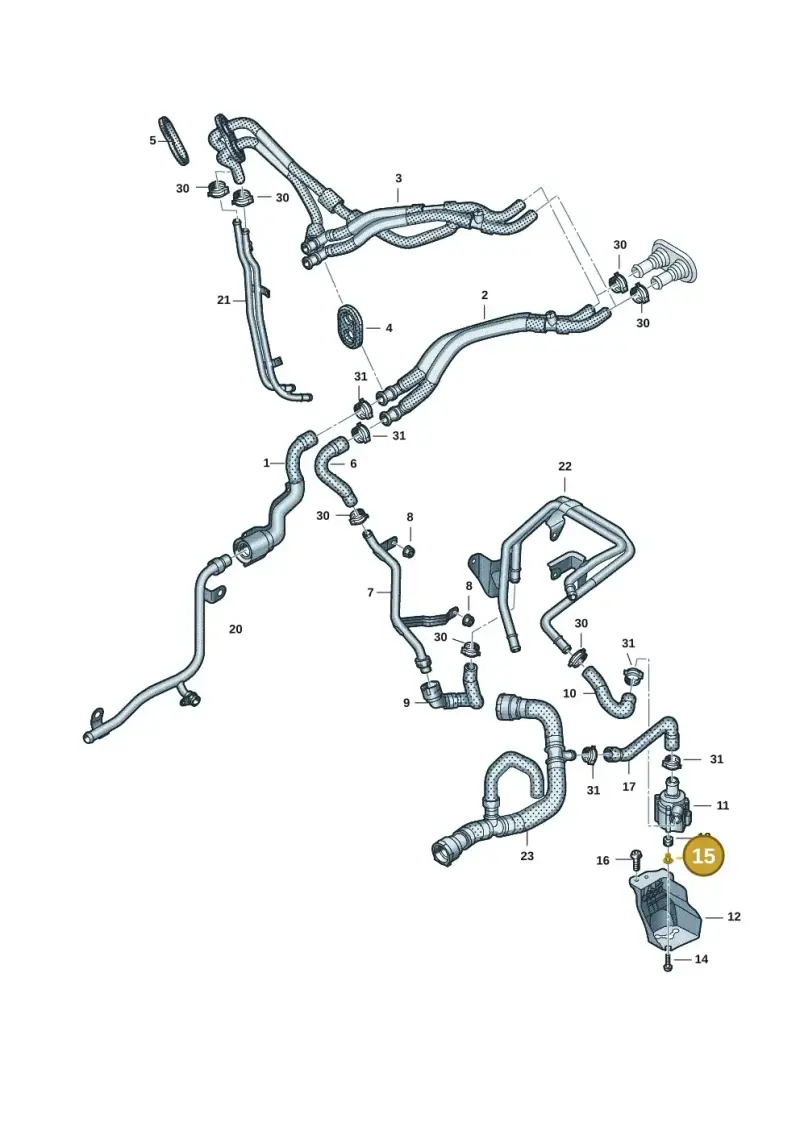 03L121199 — Audi Q8 Quattro 3,0 (2018-) diagram 429121061, position 15