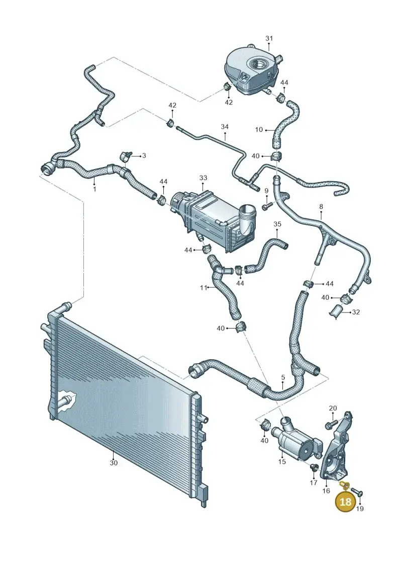 03L121199 — Audi Q3 quattro (2018-2019) diagram 803121162, position 18