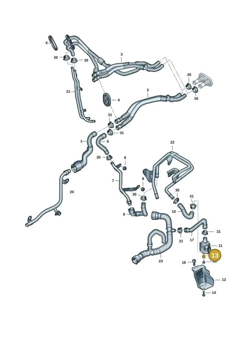 03L121275 — Audi Q8 Quattro 3,0 (2018-) diagram 429121061, position 13