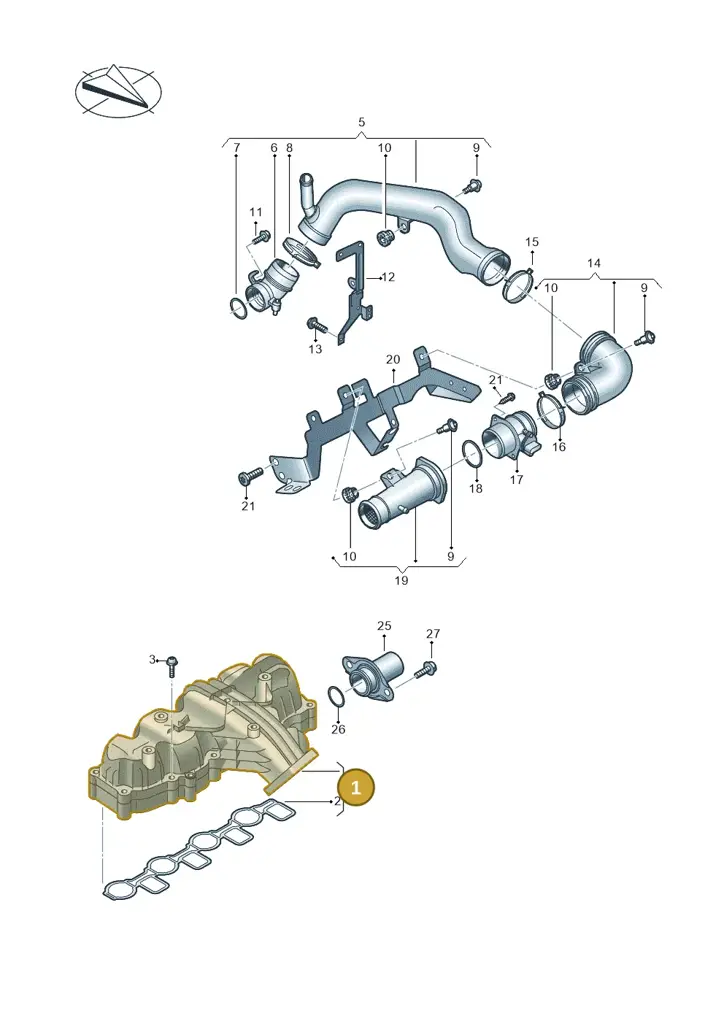 03L129711BA — Audi A5 Sportback (2011-2017) diagram 425129270, position 1