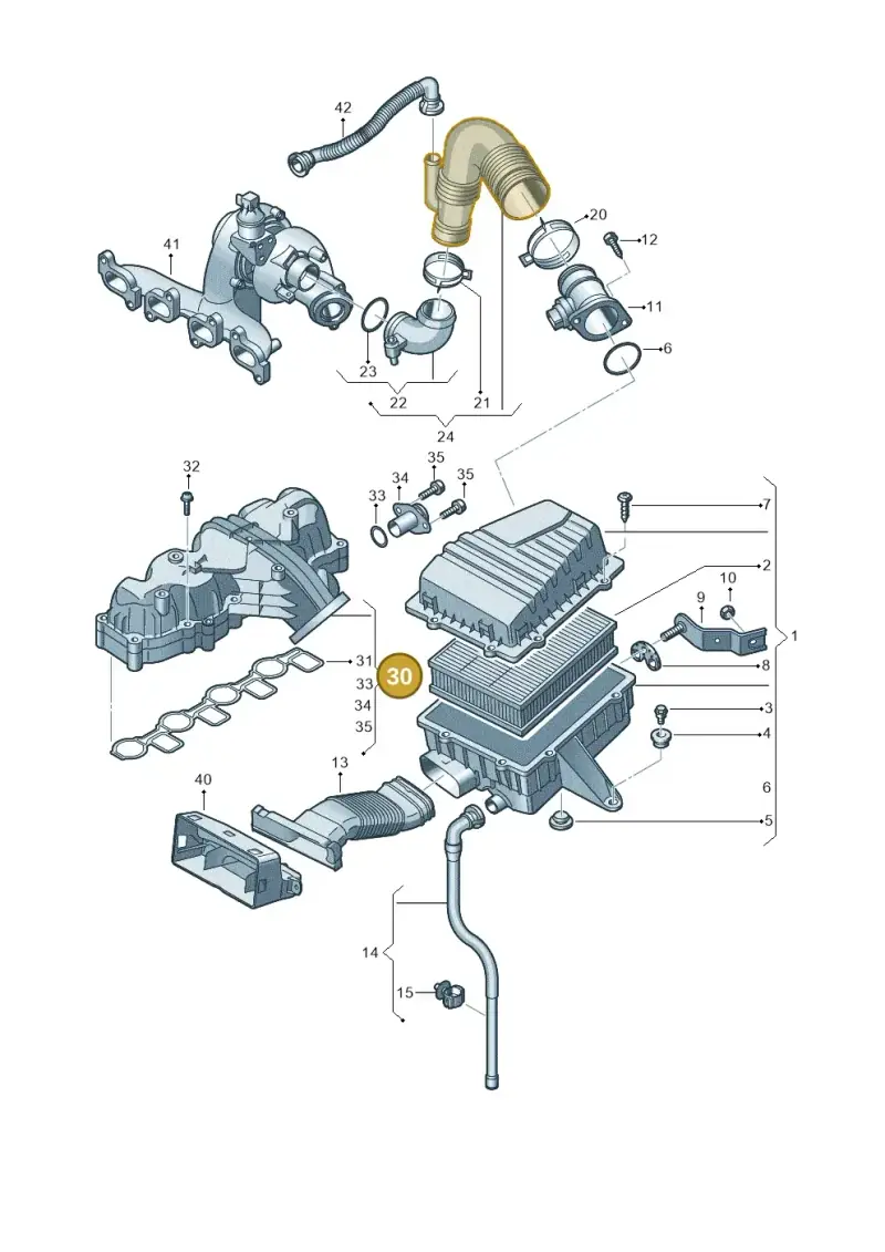 03L129711BC — Audi A1 Sportback (2010-2015) diagram 708129300, position 30