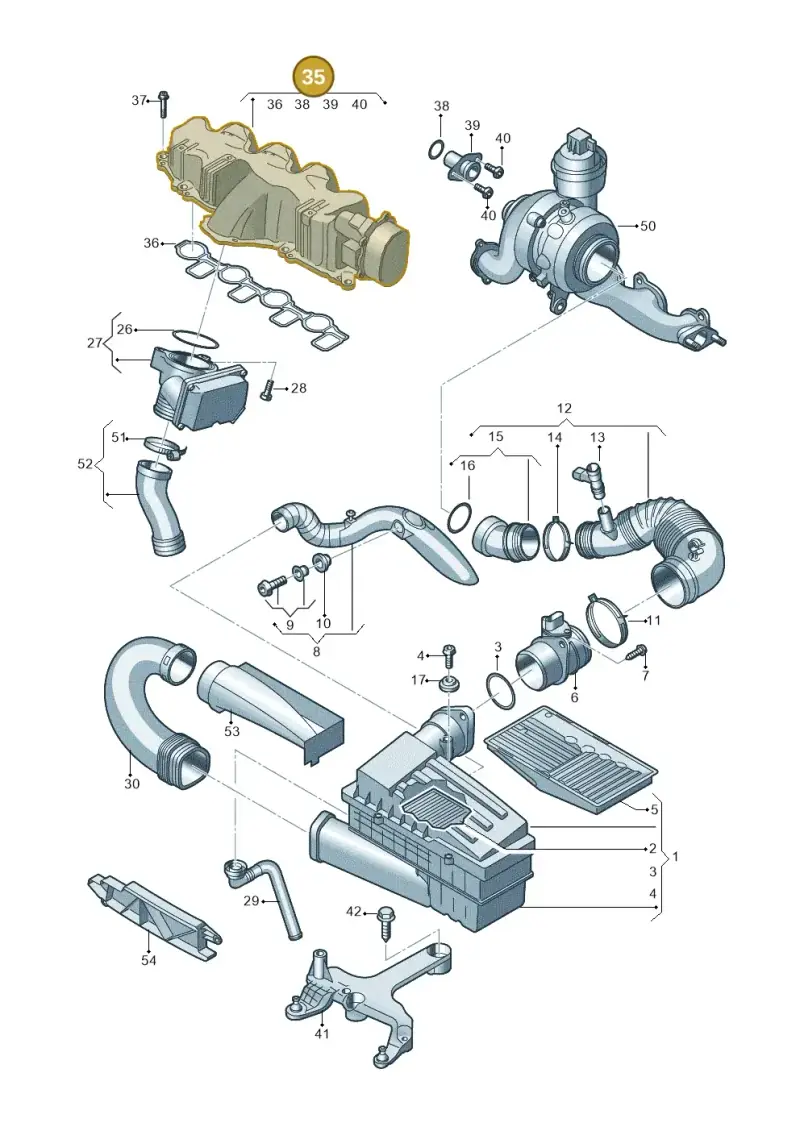 03L129711BC — Audi Q3 2.0 TDI (2014-2019) diagram 728129400, position 35