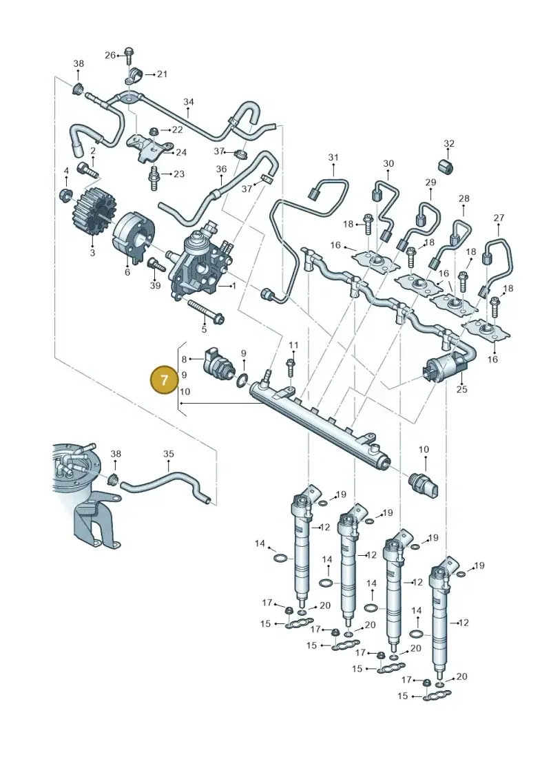 03L130089 — Audi A3 Sportback (2008-2013) diagram 634130400, position 7