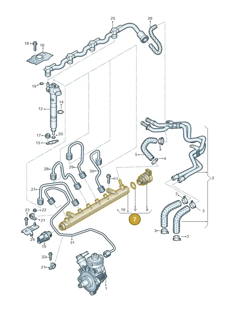 03L130089A — Audi A4 Av. Allroad (2008-2016) diagram 636130600, position 7